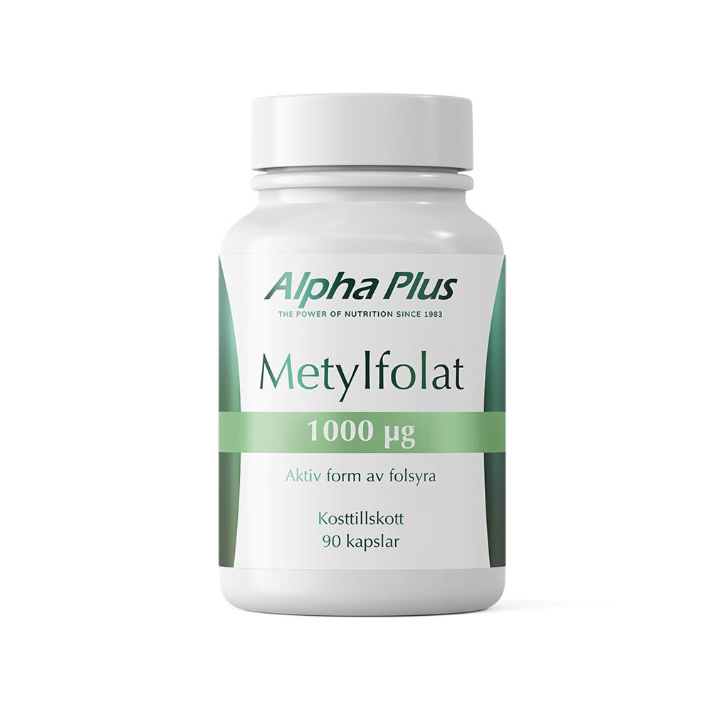 Alpha Plus Metylfolat 1000 µg 90 kapslar